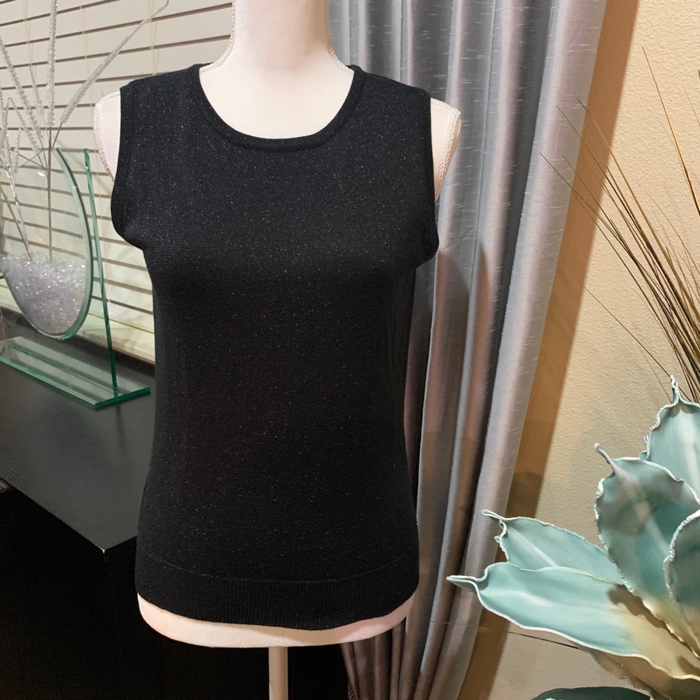Versailles black sleeveless top